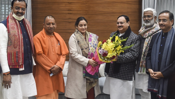 Mulayam Singh Yadav, Aparna Yadav, BJP, Bhartiya Janta Party, Uttar Pradesh, UP Chief Minister, Samajwadi Party, Uttar Pradesh BJP, Swatantra Dev Singh, Keshav Prasad Maurya, Jagat Prakash Nadda, Uttar Pradesh Chief Minister Yogi Adityanath, Akhilesh Yadav, UP Election 2022, UP Assembly elections, Lucknow Cantt, TIS Media