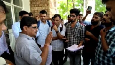 students protested in VMOU due to flaws in exam results